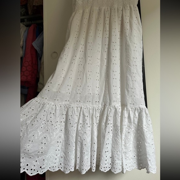 $208 Gorgeous Eyelet Cleobella Brielle Midi Dress Ivory white Size L Price FIRM - Picture 9 of 16